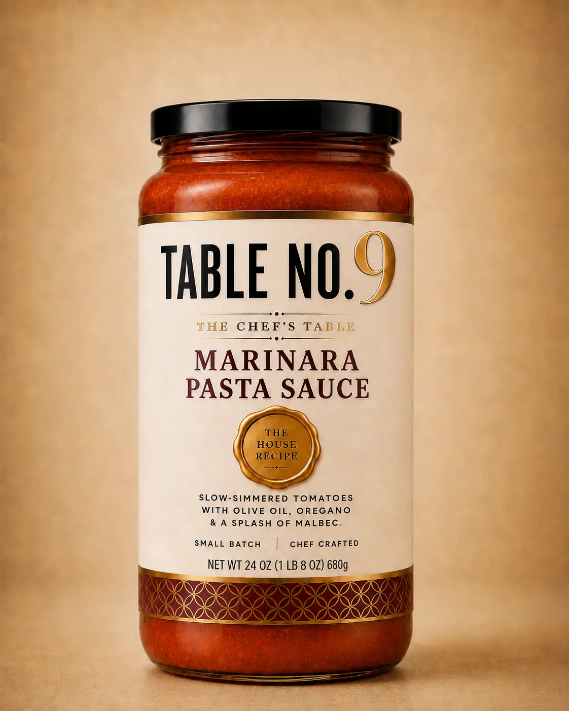 Table No.9 Marinara Pasta Sauce, 24 oz (1 lb 8 oz) 680g